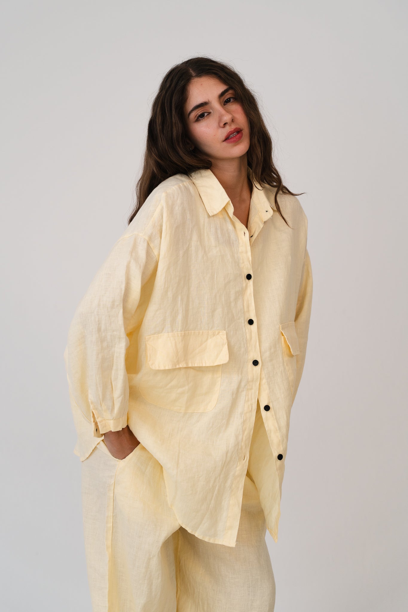 Linen Blouse In Yellow