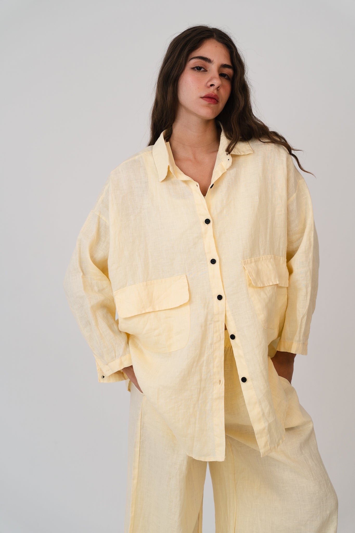 Linen Blouse In Yellow