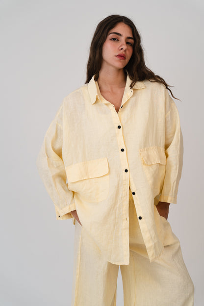 Linen Blouse In Yellow