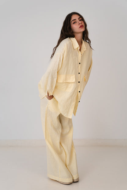Linen Blouse In Yellow