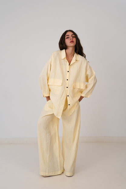 Linen Blouse In Yellow