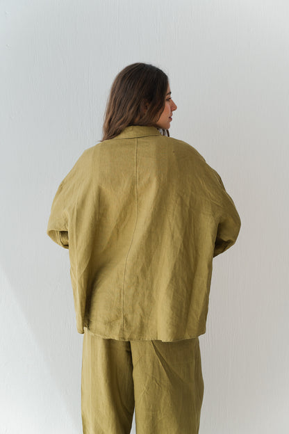 Linen Blouse In Lime