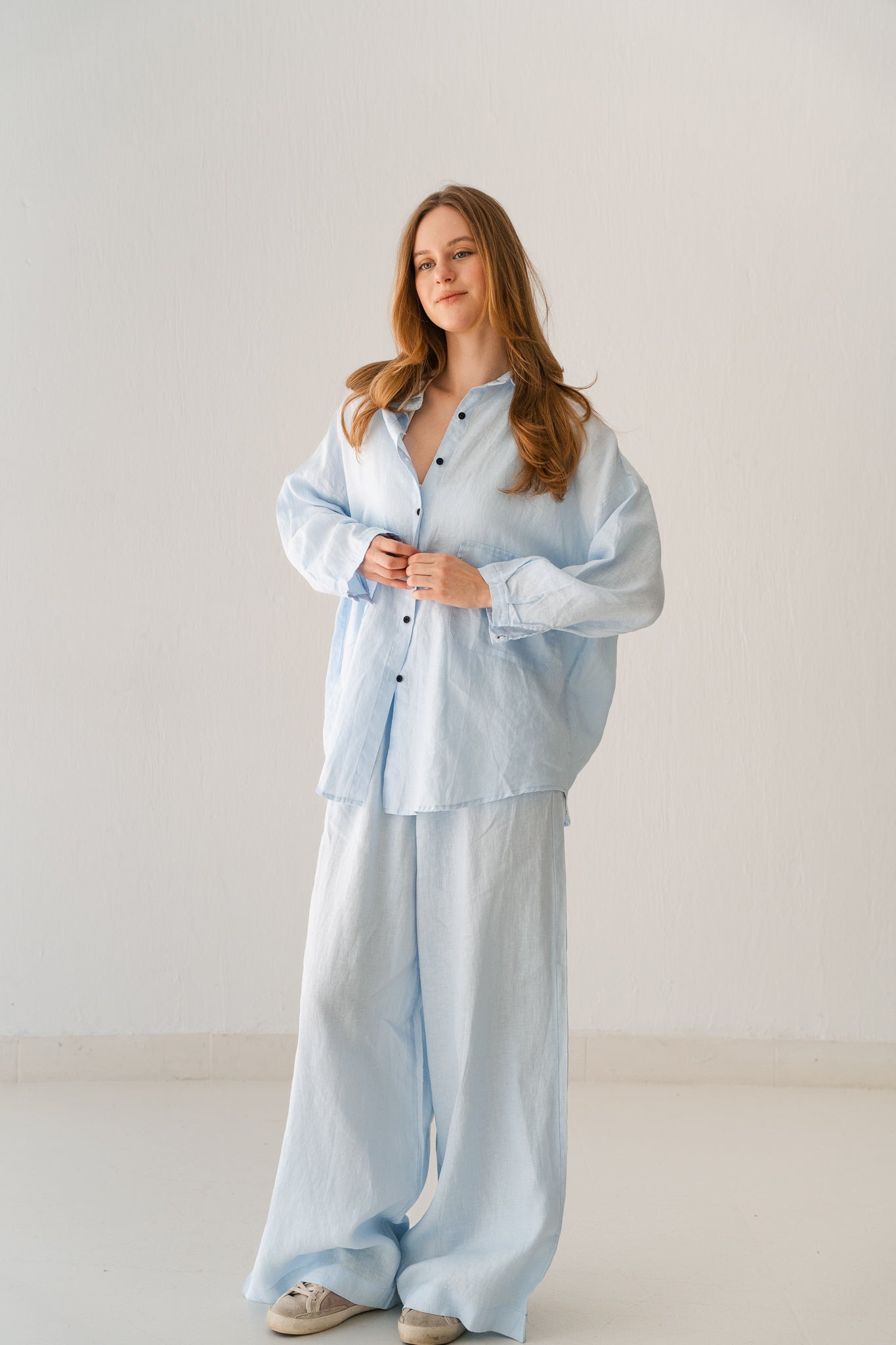 Linen Pants In Blue