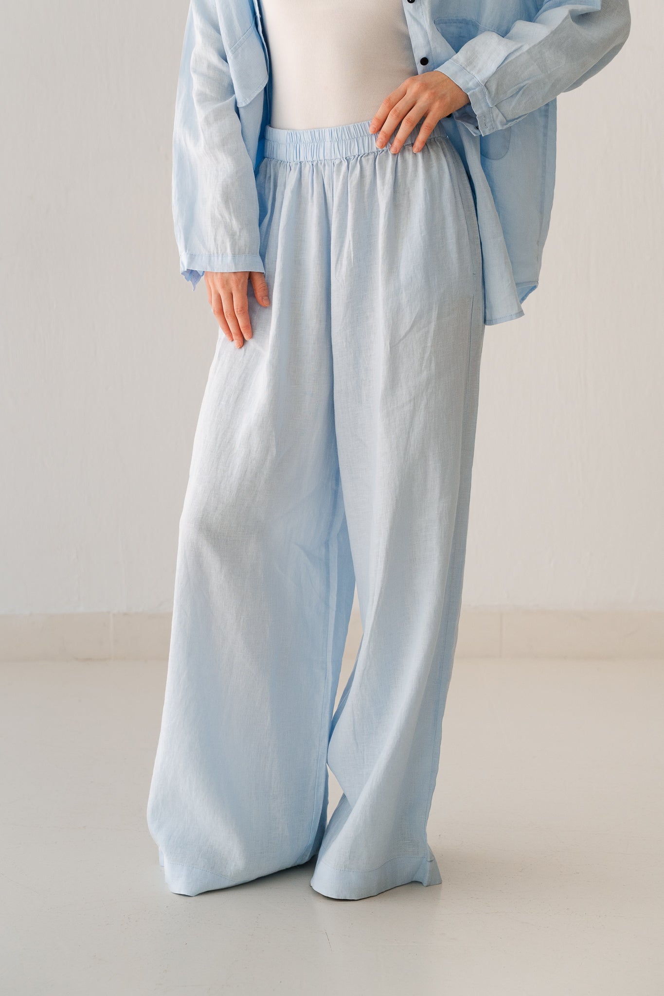 Linen Pants In Blue