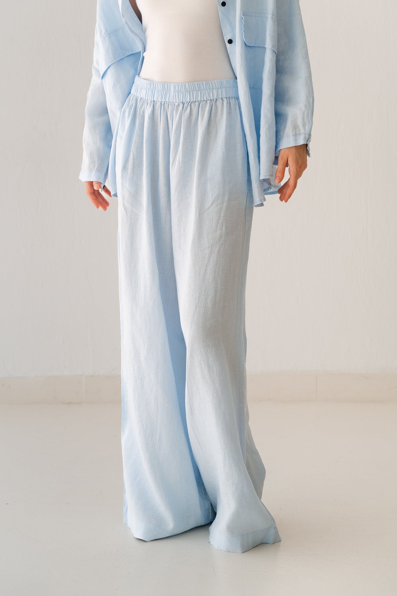 Linen Pants In Blue