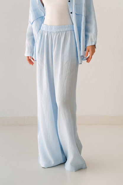 Linen Pants In Blue